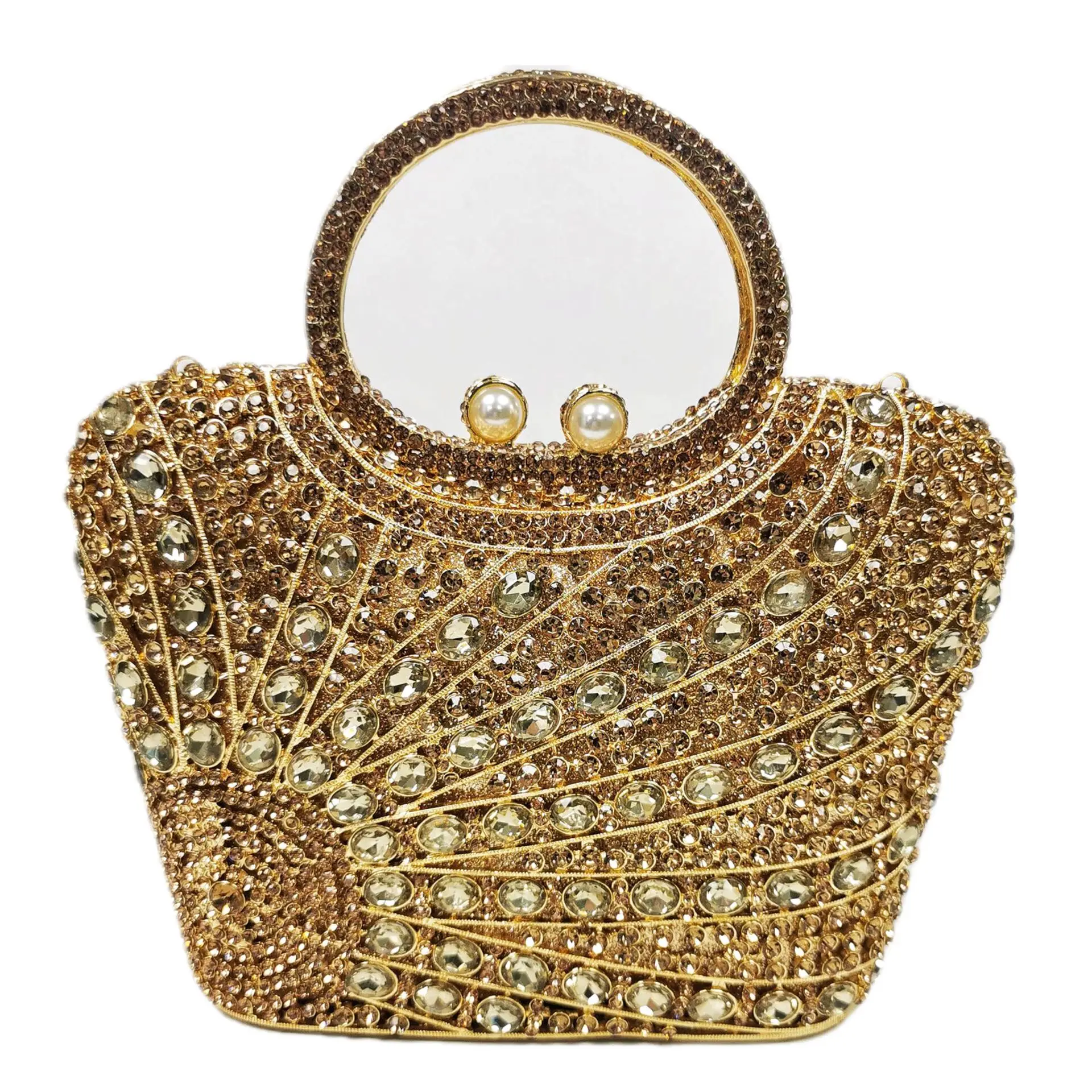 High Quality Sparkling Rhinestone Evening Crystal Women's Bag Wedding Evening Dress Bag Fashion Luxury Banquet Handbag
