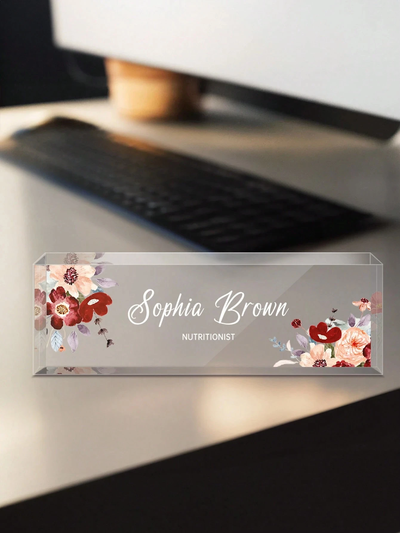 20*6 سنتيمتر لوحة اسم مكتب أكريليك مخصص ، علامة اسم شخصية للمعلم ، رئيس ، هدية ديكور المكتب ، هدية عيد الميلاد والتخرج