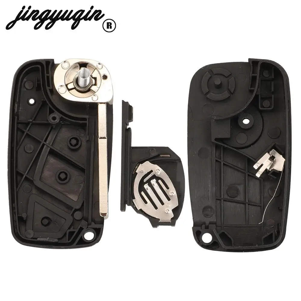 jingyuqin 2/3 przyciski Flip Remote Key Shell Case dla FIAT Punto 500 Ducato Stilo Panda Doblo Bravo Fob Pokrowiec na samochód SIP22 Blade