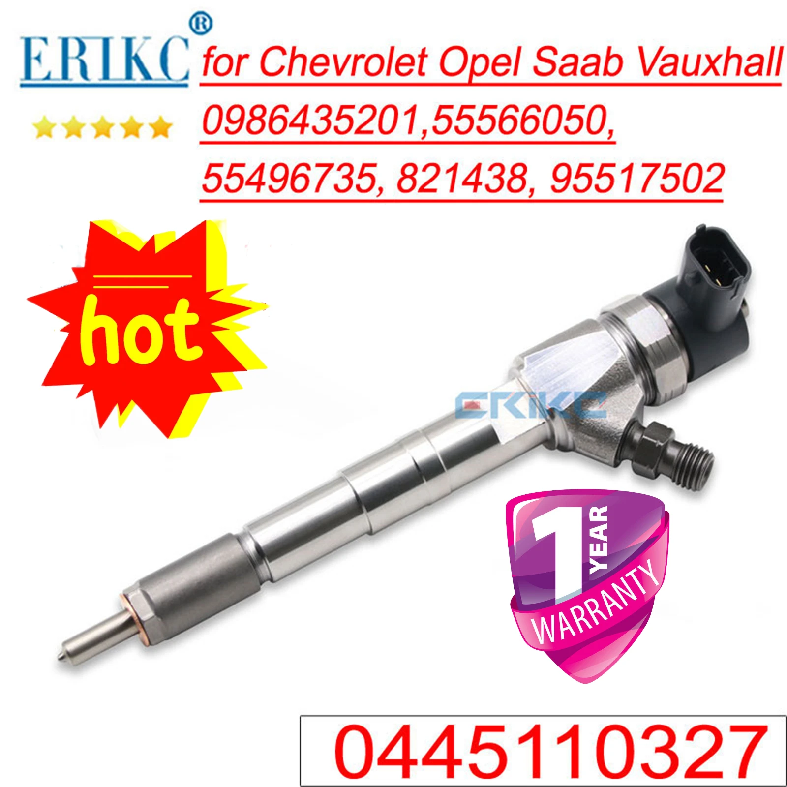 0445110327 Diesel Fuel Injector 0 445 110 327 Engine Pump Sprayer For Bosch ALFA FIAT OPEL 55209382 55221024 55221024