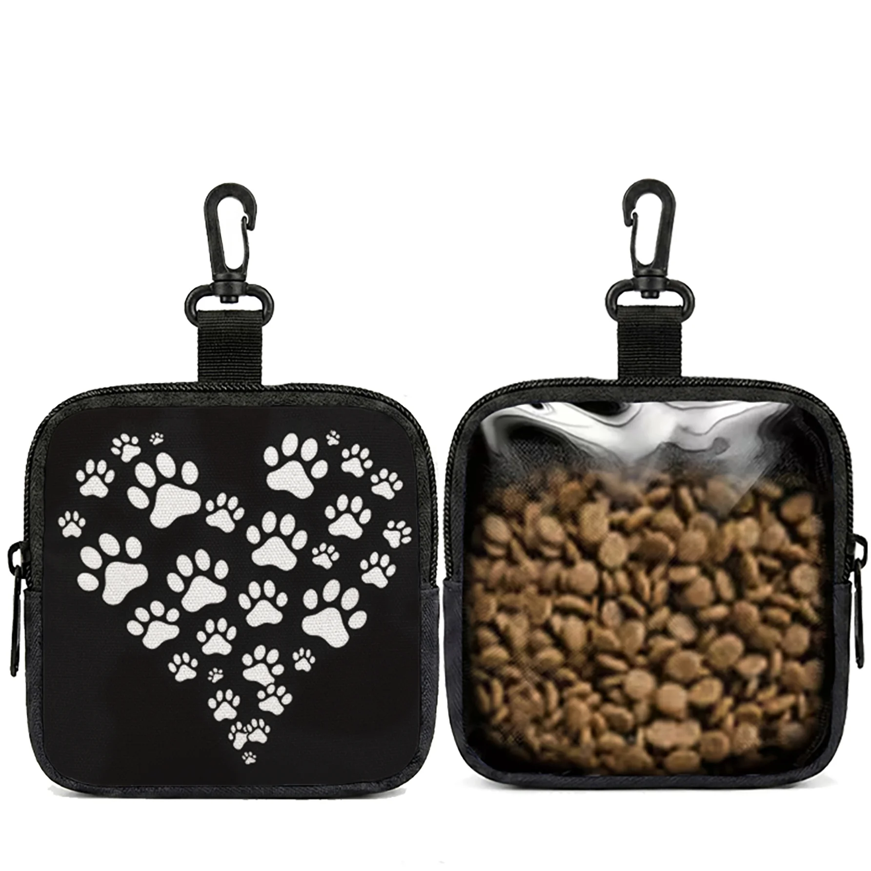 Heart Paw Print Dog Treat Bag Portable Pet Training Snack Pouch For Dog Walking view 5