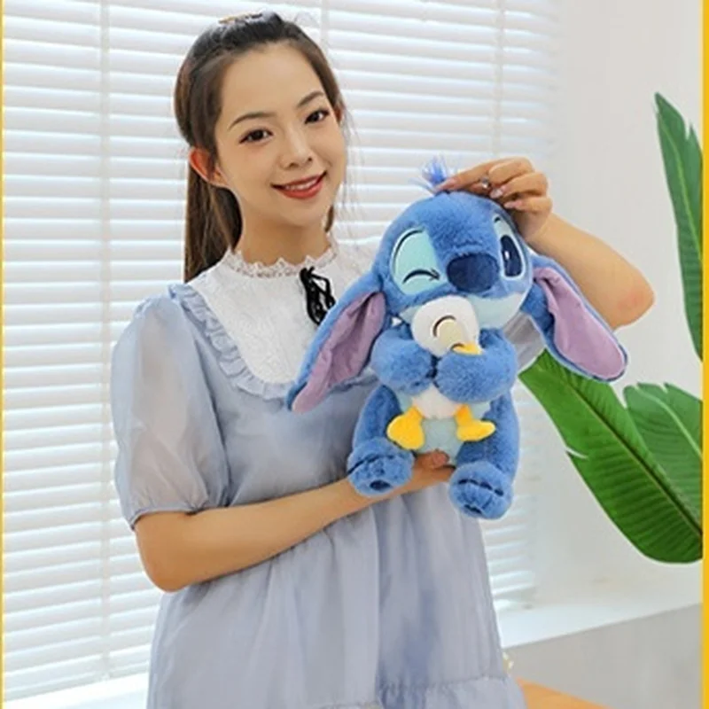 Disney 30cm Lilo And Stitch Plush Toys Anime Plushie Stich Dolls Kawaii Donald Duck Ornaments Stuffed Gift Kids Christmas Gift