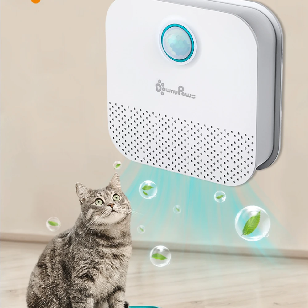 DownyPaws 4000mAh Smart Cat Odor Purifier For Cats Litter Box Deodorizer Dog Toilet Rechargeable Air Cleaner Pets Deodorization