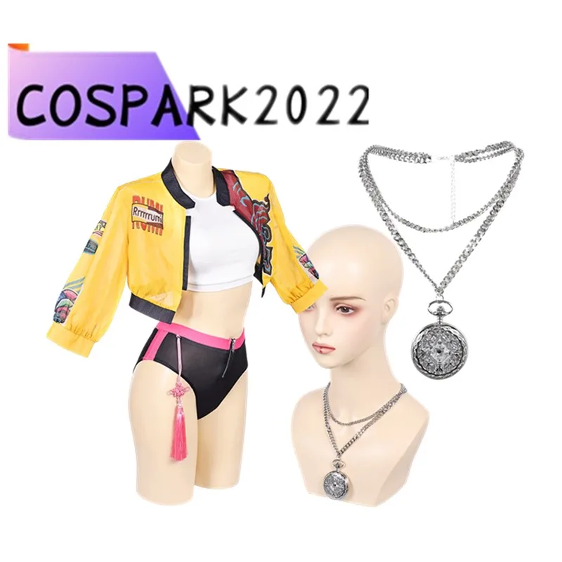 

Hunters Rumi Cosplay Necklace Swmisuit Costume Demons 2025 Summer Women Vest Shorts Coat Outfits Halloween Carnival Party Suit