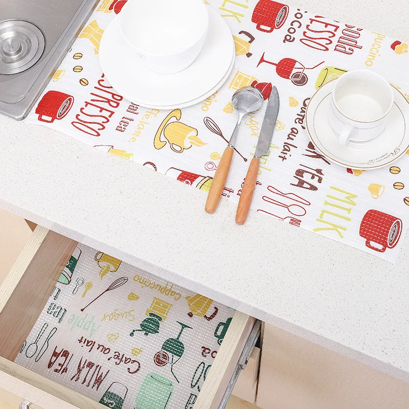 

1 Roll Kitchen Table Mat Drawers Cabinet Shelf Liners Flamingo Cupboard Placemat Waterproof Oil proof Shoes Cabinet Mat