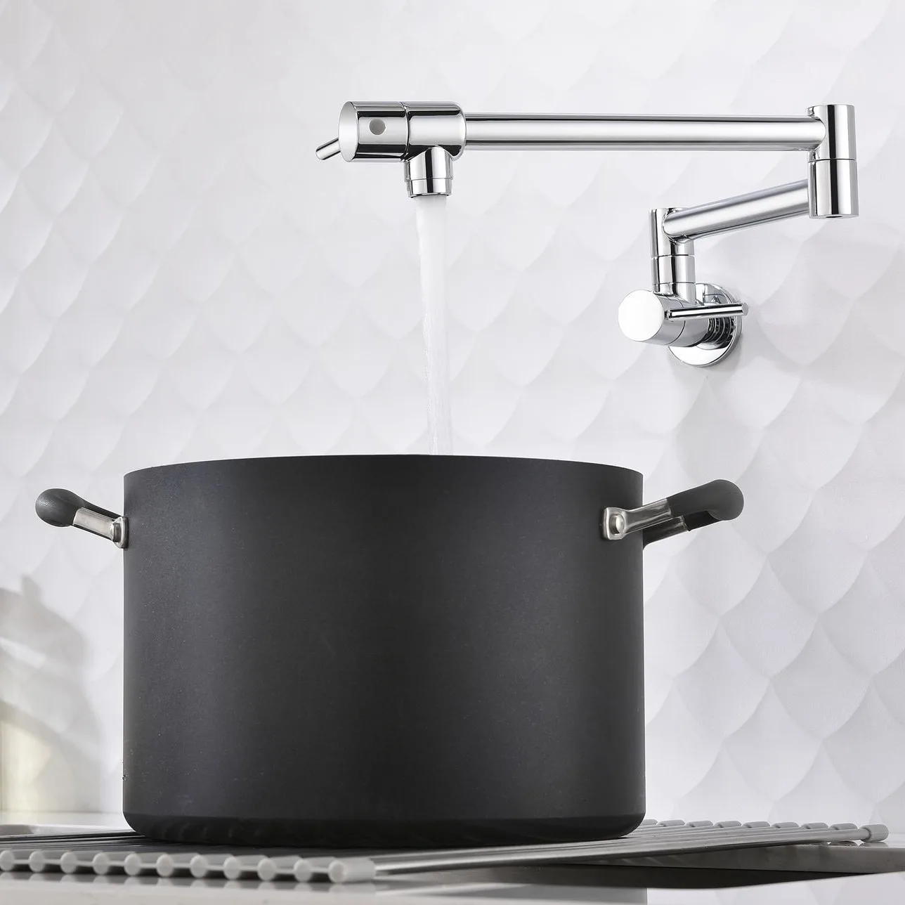 Full Copper Single Cold Faucet Kitchen Extended 360 Degree Folding Washing Basin Vegetable Basin Tap