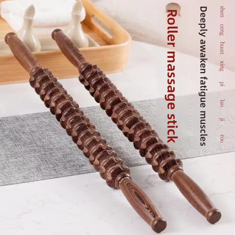 

Chicken Wing Wood Massager Leg Rolling Bar Whole Body Dredging Cervical Spine Massage Wooden Stick Massage Roller Handheld