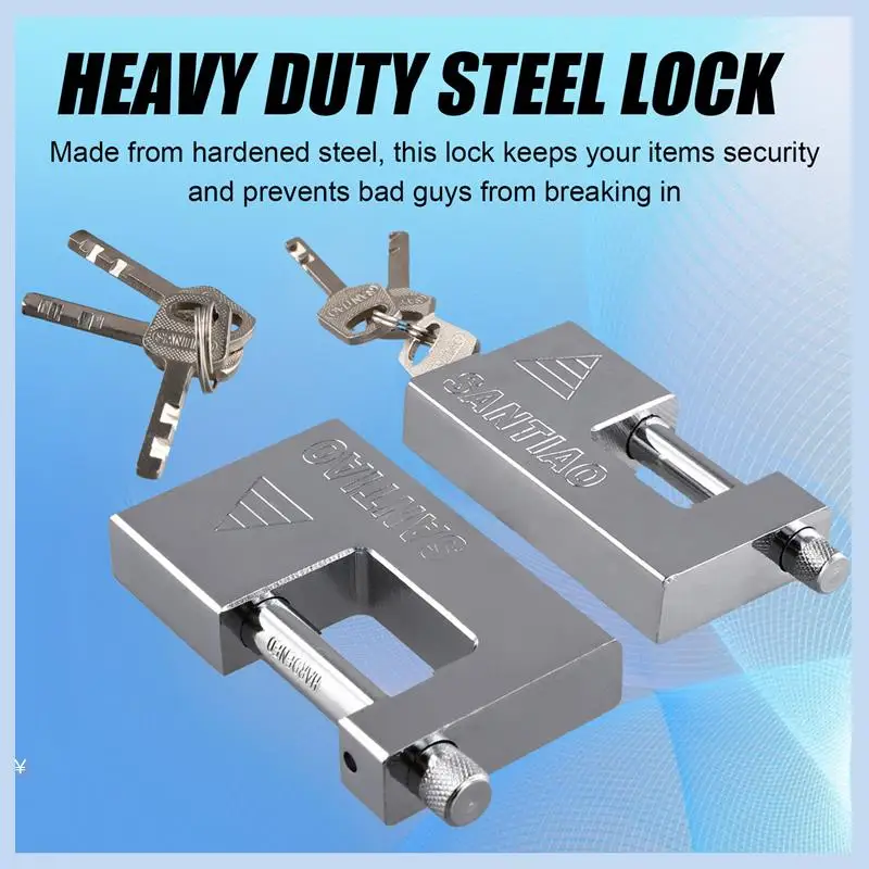 

MLGB-2PCS Multifunctional Padlock Keyed Padlock Waterproof Antirust Anti-Theft Lock Pry Door Lock With 3 Keys