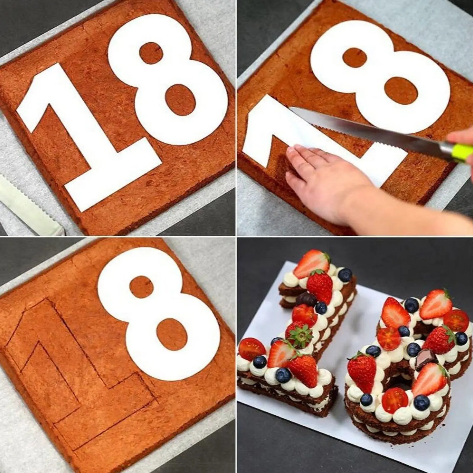 

1Set Premium Cake Stencil Molds Alphabet Number Hollow Out Design Reusable Baking Templates for DIY Cake Painting