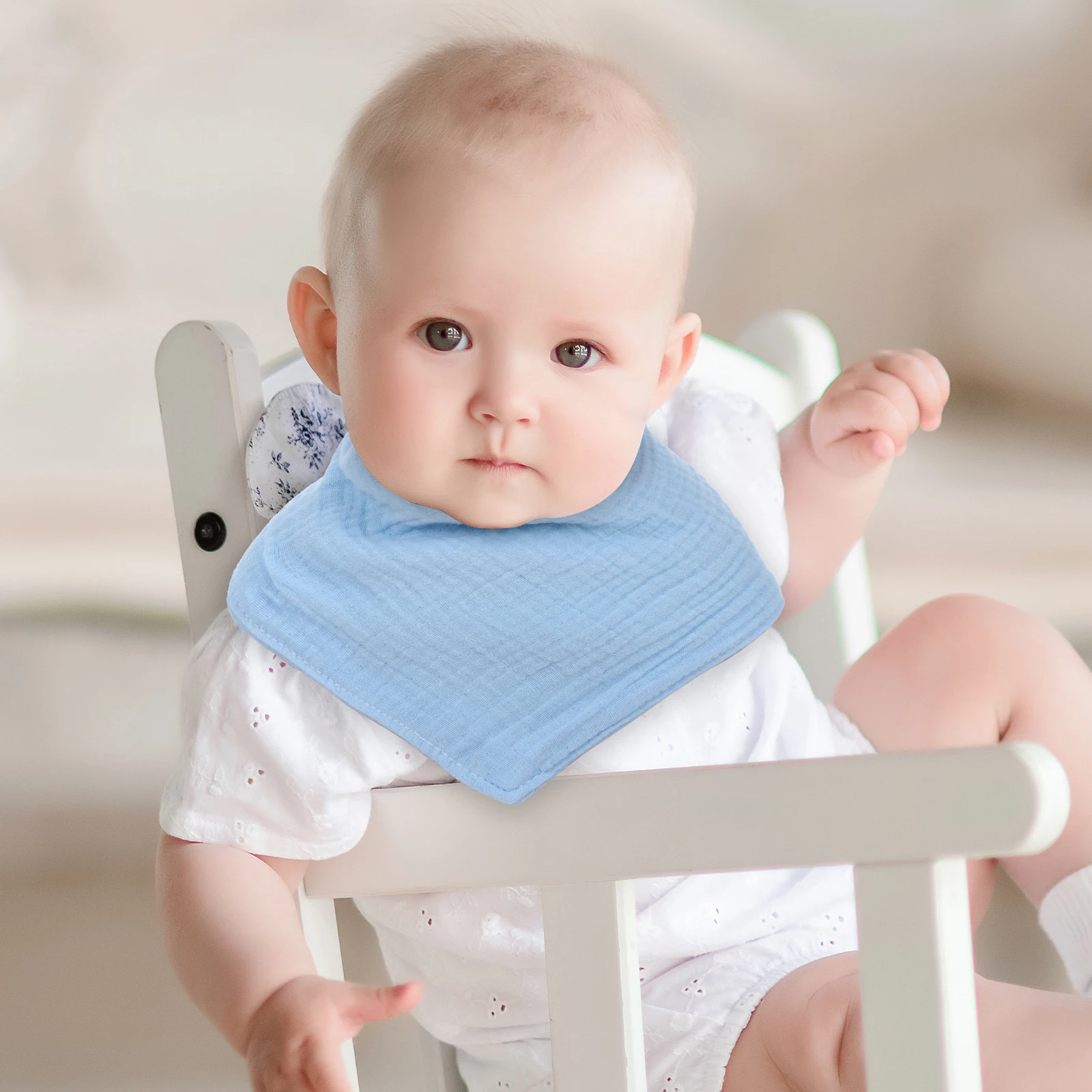 

2pcs Baby Bibs Bandana Drool Adjustable Cotton PP Unisex Newborn Boy Girl Saliva Protection Trendy Design Easy Clean Practical