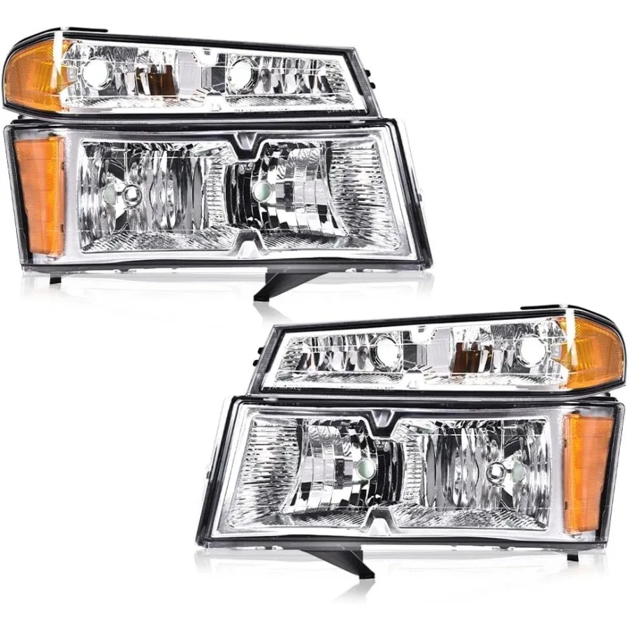 

Фары, совместимые с 20042012 GMC Canyon Chevy Colorado, фары в сборе, бампер, с прозрачными линзами, хромированный корпус