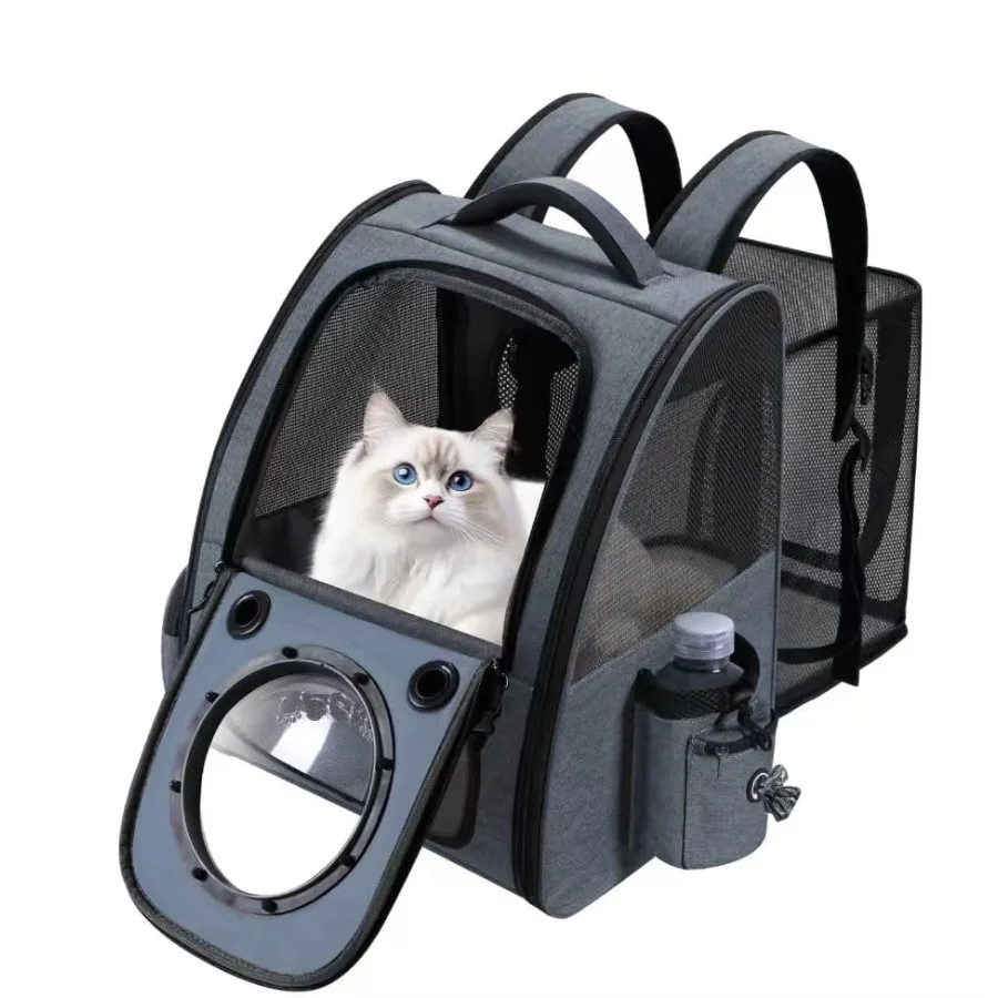 

Рюкзак-переноска Bubble Cat для средних кошек, котят и маленьких щенков, серый, дышащий, портативный, складной, для путешествий и походов