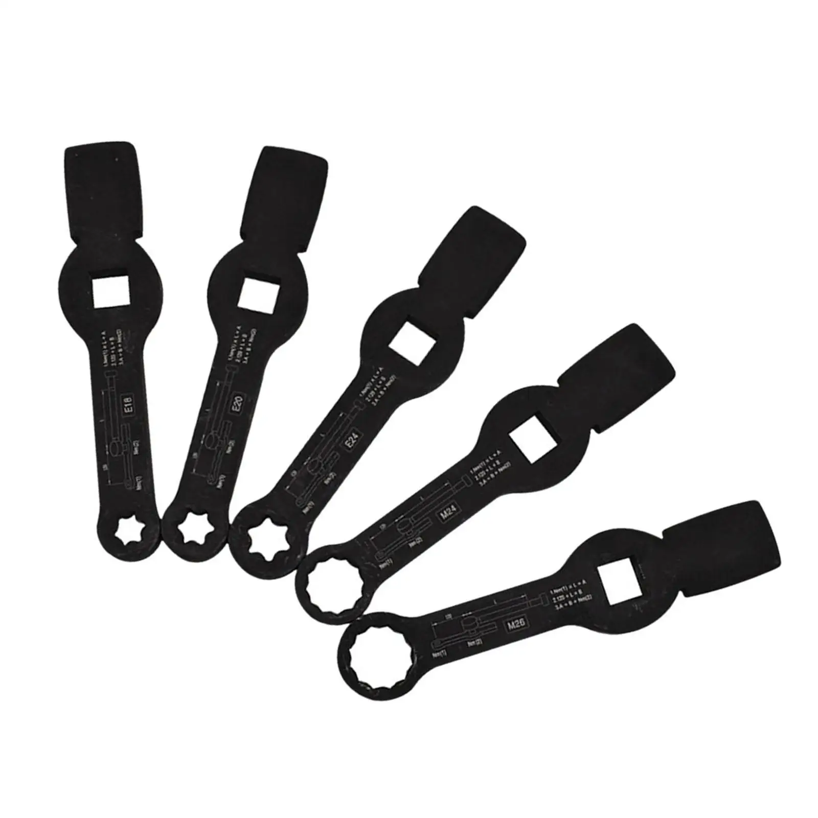 5Pcs Generic Axle Nut Wrenches Easy to Use 65MN Material High Performance Not Easy to Break Portable Hand Tools for Truck