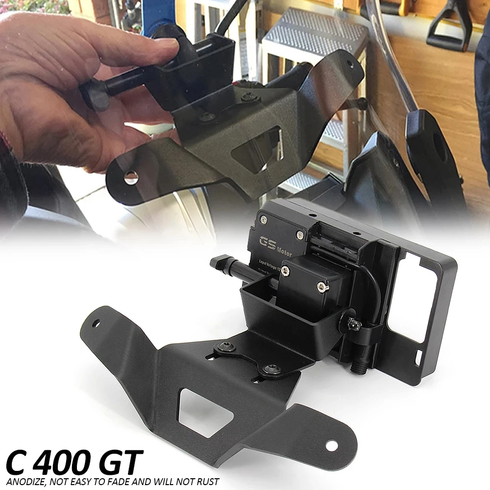 

FOR BMW C400GT C400 GT C 400GT Motorcycle Smartphone Holder UBS Charging Socket C 400 GT Mobile Phone Navigation Bracket