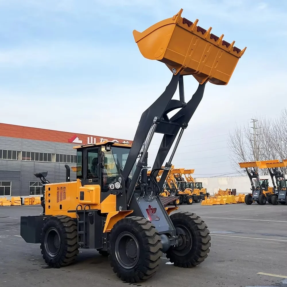 Customized 2/3 Ton Diesel Engine Mini Front End Wheel Loader 4x4 Multifunctional Log Grapple Bucket Core Motor Pump