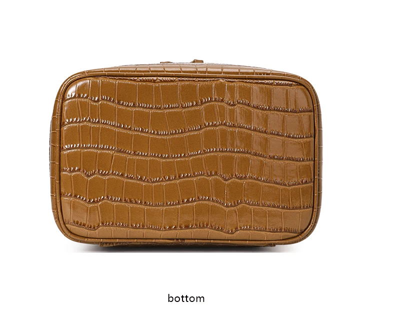 Aidrani Mini-Quadrat-Tasche aus echtem Leder mit Krokodilmuster, Handtasche mit großem Fassungsvermögen, Aufbewahrungstasche für Damen – Detail 13