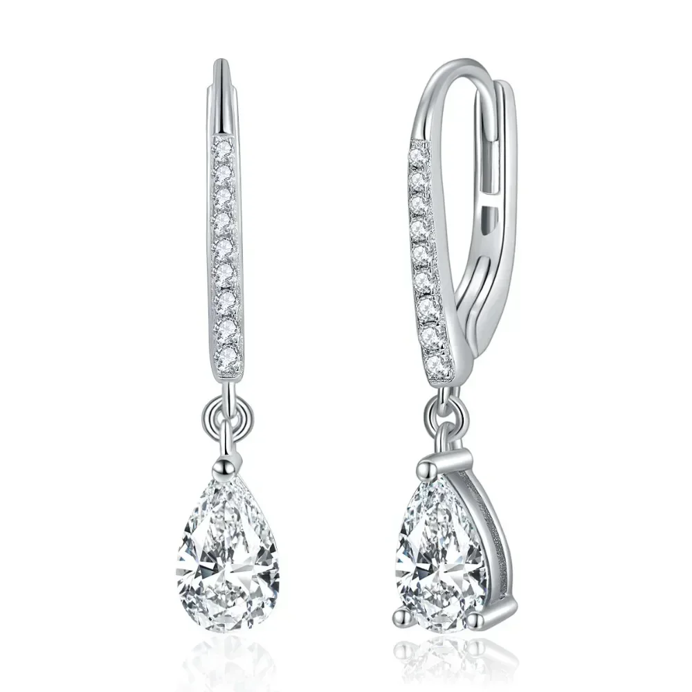 

5*8mm Moissanite Drop Earrings Pear Cut D Color VVSI 925 Sterling Silver Luxury Lab Diamond Dangle Earrings Fine Jewelry Gra