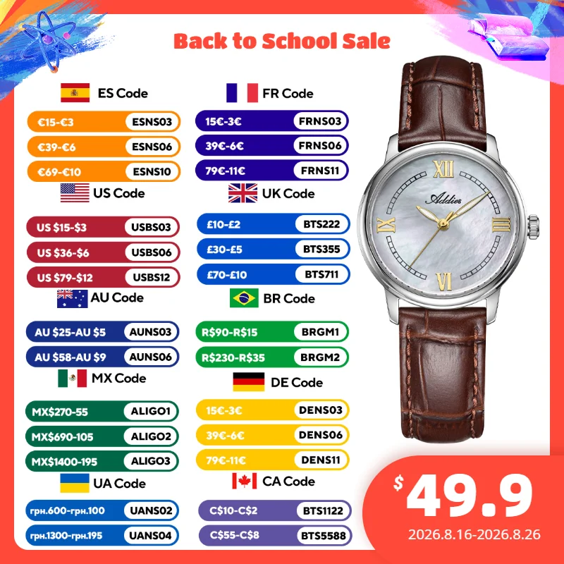 Luxury Watch Case Travel - ADDIES 가죽 쿼츠 여성 시계 새로운