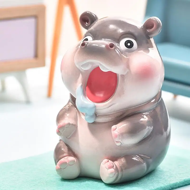 

Hippo Resin Figure Desktop Cartoon Animal Ornaments Cute Figurine Trendy Collectibles Fashion Hippo Resin Statue For Desktop