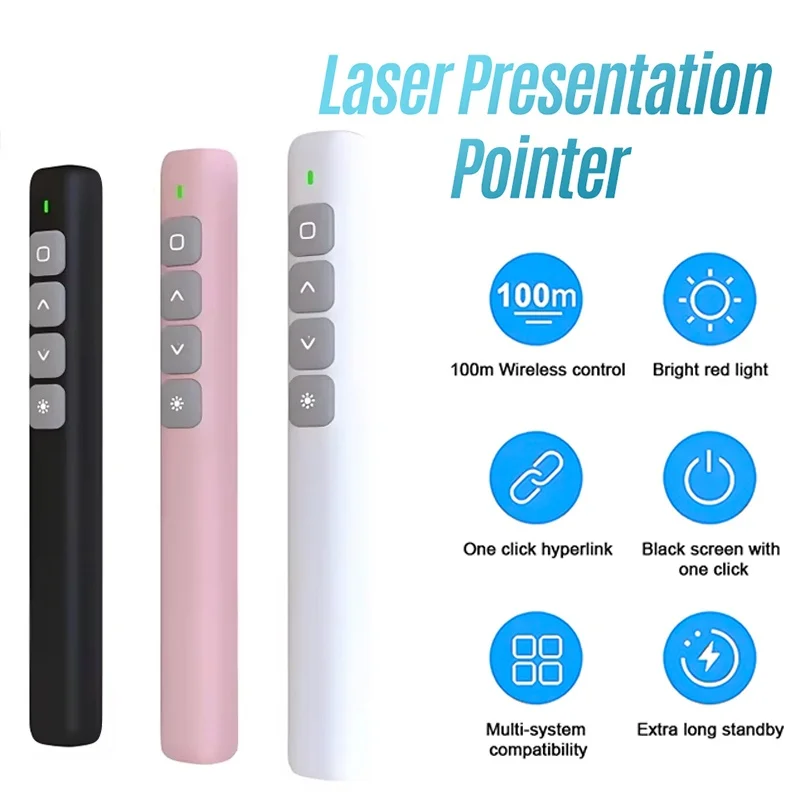 Projector Presentation Remote Controller USB Receiver 2.4GHz Clicker Page Up Down Slide Control For Office Teaching Meeting Kit