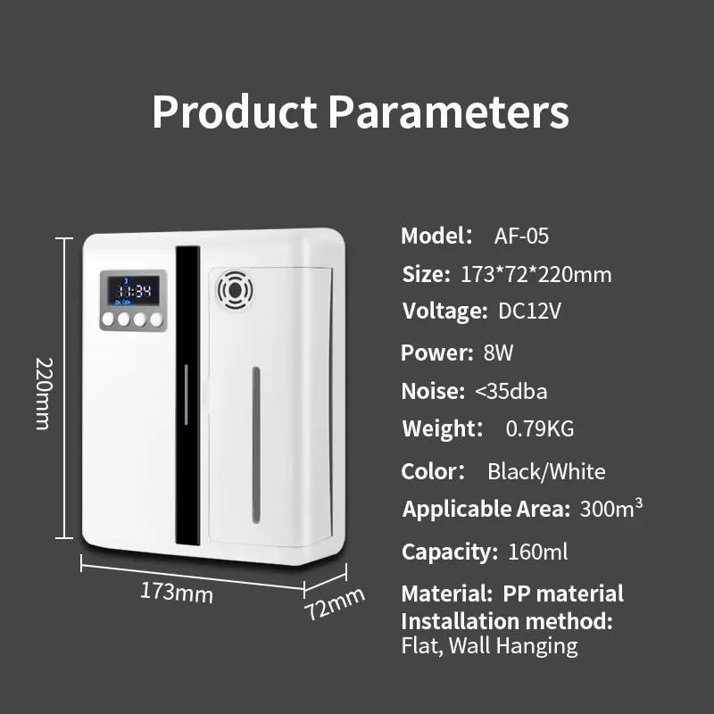 Namste 300m3 بلوتوث ناشر رائحة شقة وضع الجدار الشنق العطور العطر الناشر المنزل نكهة معطّر الهواء لتنقية الهواء
