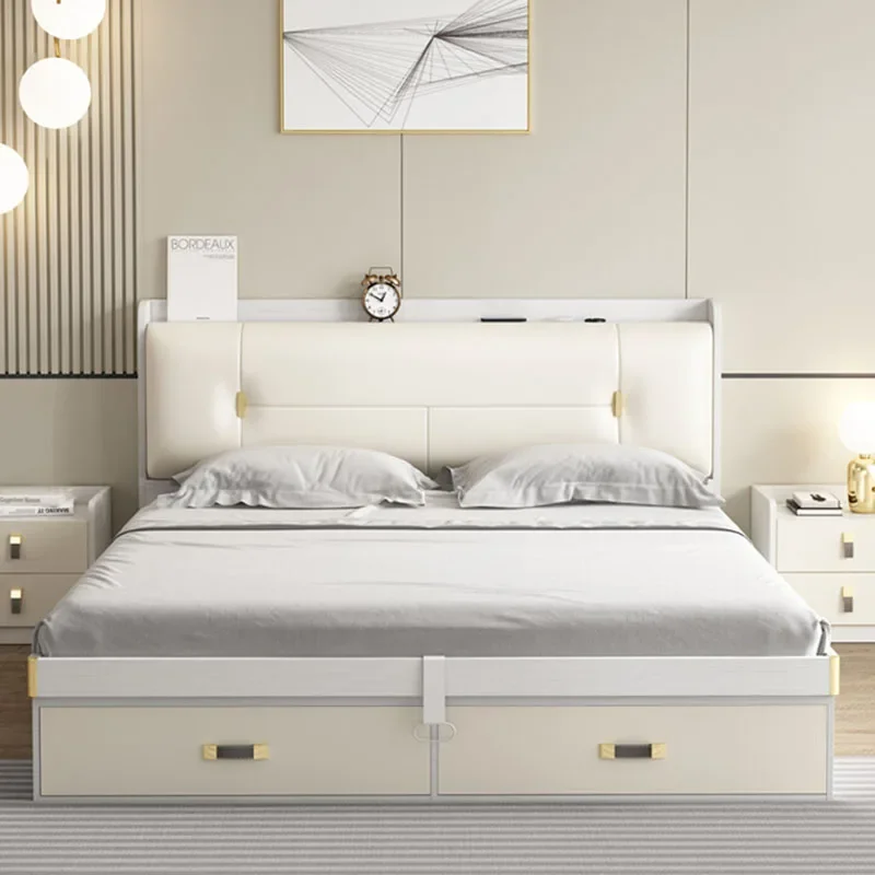 Multifunctional Storage Bed Modern Luxury King Size Children Comfortable Bedroom Floating Bed Design Beliche Office Furniture