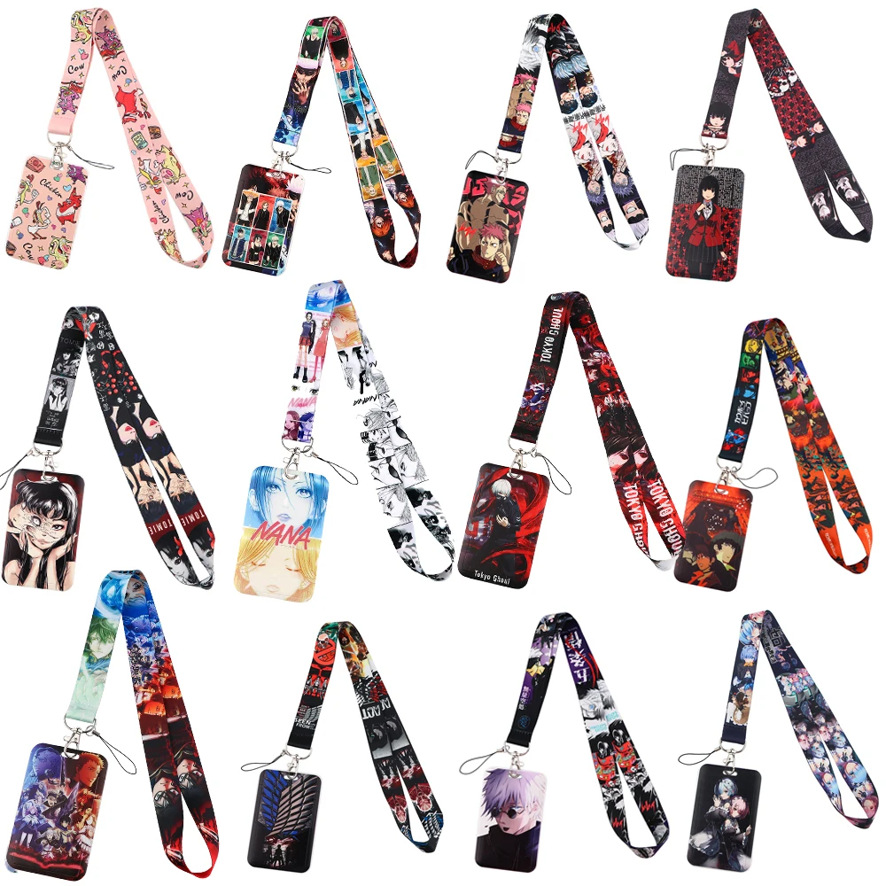 Anime Manga Neck Strap Lanyards for Key ID Card Gym Cell Phone Strap USB Badge Holder Rope Pendant Keychain Gift