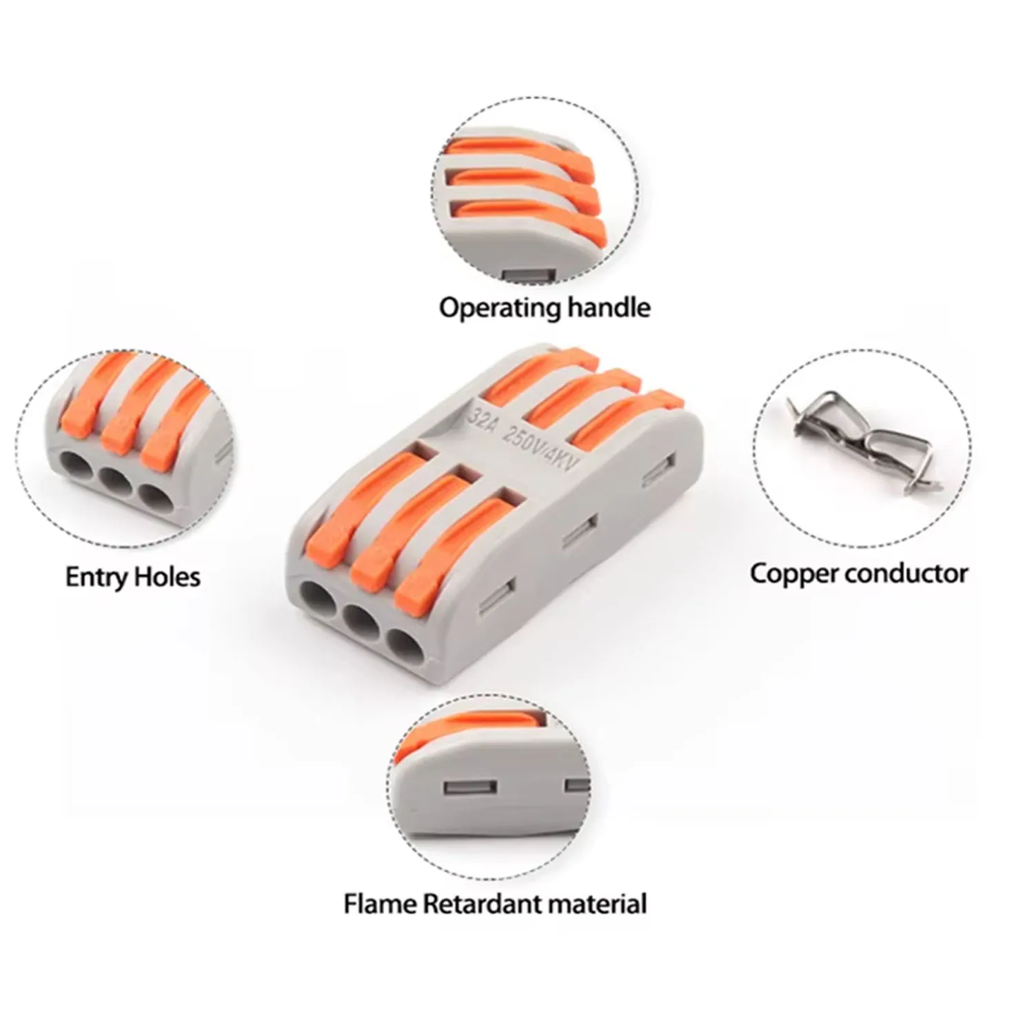 10pcs Quick Terminal Connector 212/213/214/215 Hard And Soft Wire Parallel Connector Connector Press The Wire Terminal PCT image 3