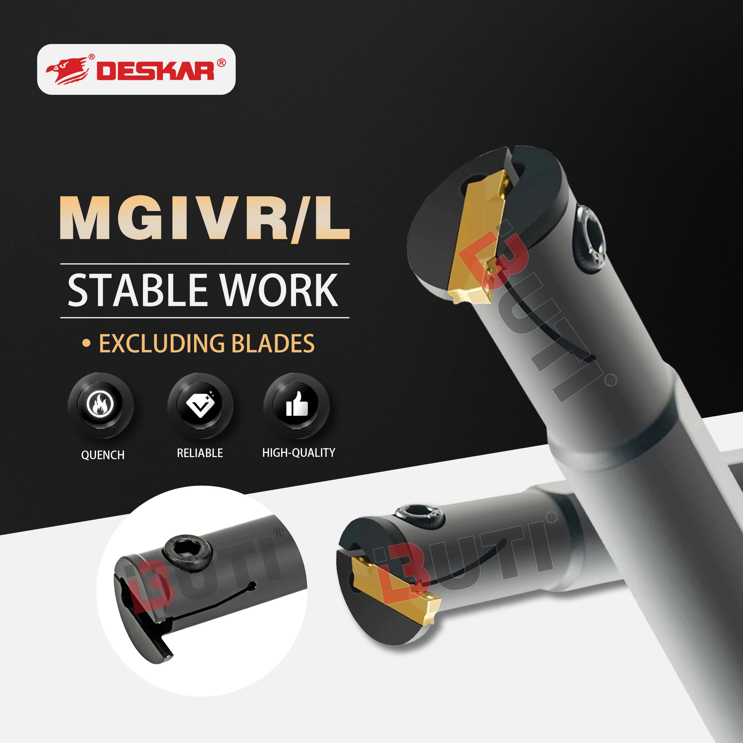 MGIVR/L2016/2520/2925/3125-1.5/2/2.5/3/4 DESKAR 100% Original Inner Hole Cutting Groove Tool Rod MGIVL2016-1.5 Lathe Tool Holder