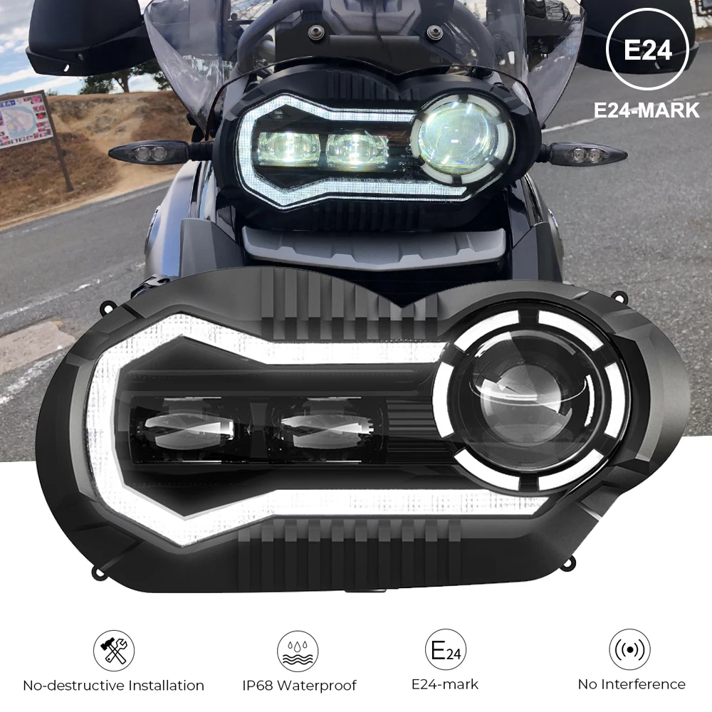 

E-mark Approved Osram Chips LED Headlight Assembly For BMW R1200GS R1200GS ADV Adventure GSA1200 GS1200 2004-2012 Front Headlamp