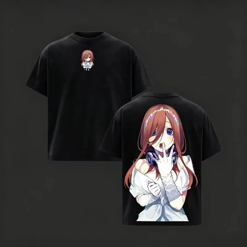 Nakano Miku The Quintessential Quintuplets Unisex Vintage Washed Casual Cotton Harajuku Style Comfortable Women And Men T-Shirt