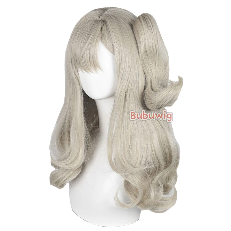 Bubuwig Synthetic Hair Matilda Bouanich Cosplay Wigs Reverse: 1999 55cm Women Long Wavy Mixed Gray Ponytail Wig Heat Resistant