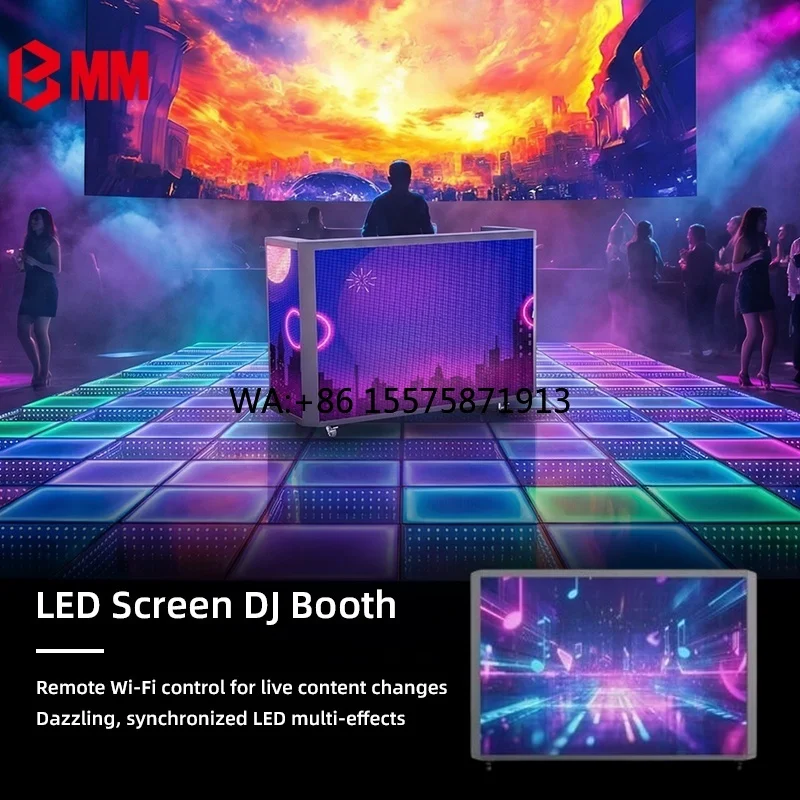 High Quality Aluminum Foldable Curved LED DJ Booth with LED Curtain Attractions for Show Truss Design Folding Display