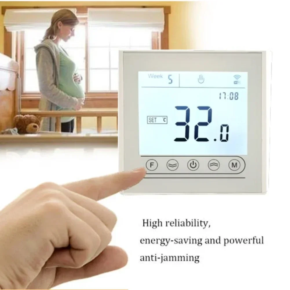 WiFi Thermostat Remote Access Thermostat 8.6cm*8.6cm Programmable Thermostat Flexible Temperature Control Memory Function