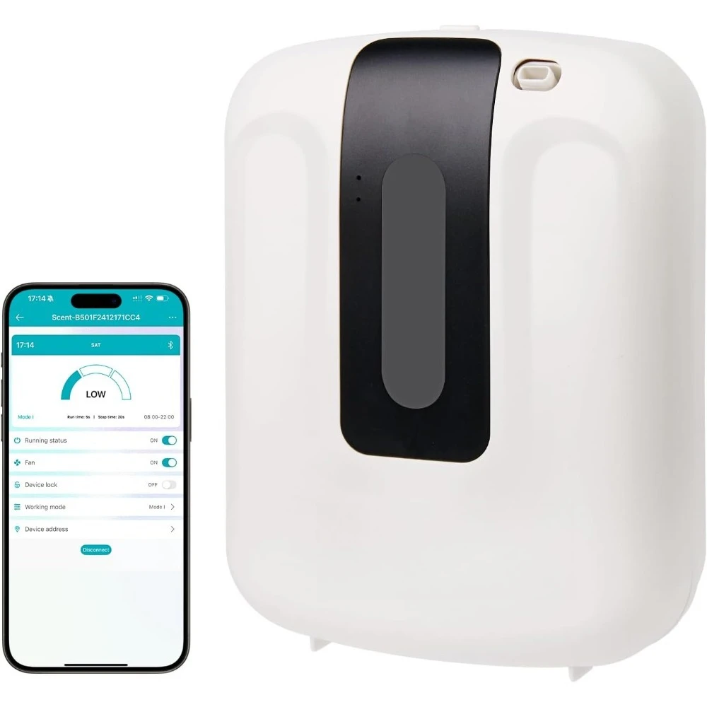 

Безводный диффузор эфирного масла, большая комната, 2000 кв. футов, умная Bluetooth-ароматерапия, машина для аромата холодного воздуха для дома