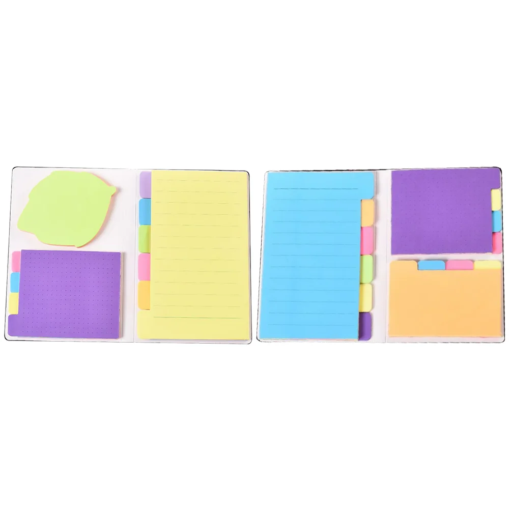 

2 Pcs Note Pads Sticky Index Design Notebook Paper Students Stationery Tabs Flags Colorful Memo Notepad