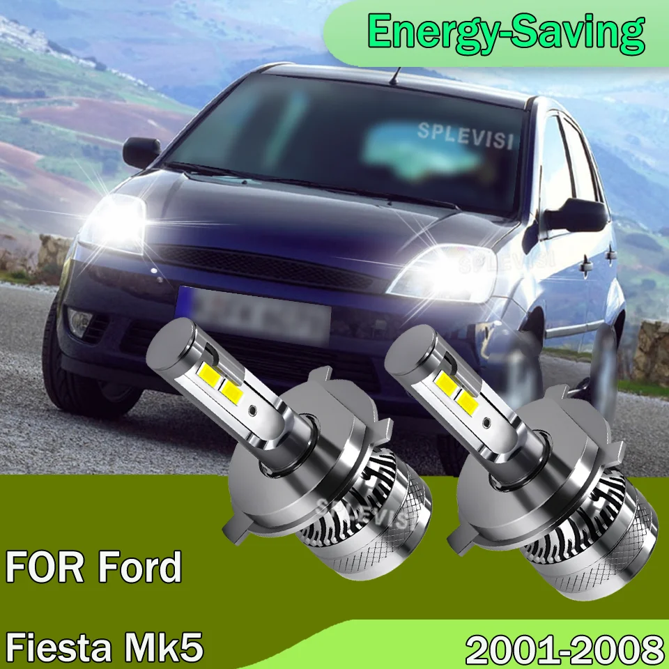 

2Pcs Car Headlight IP68 12V H4 LED Light Auto Lamp Energy-Saving CSP For Ford Fiesta Mk5 2001 2002 2003 2004 2005 2006 2007 2008