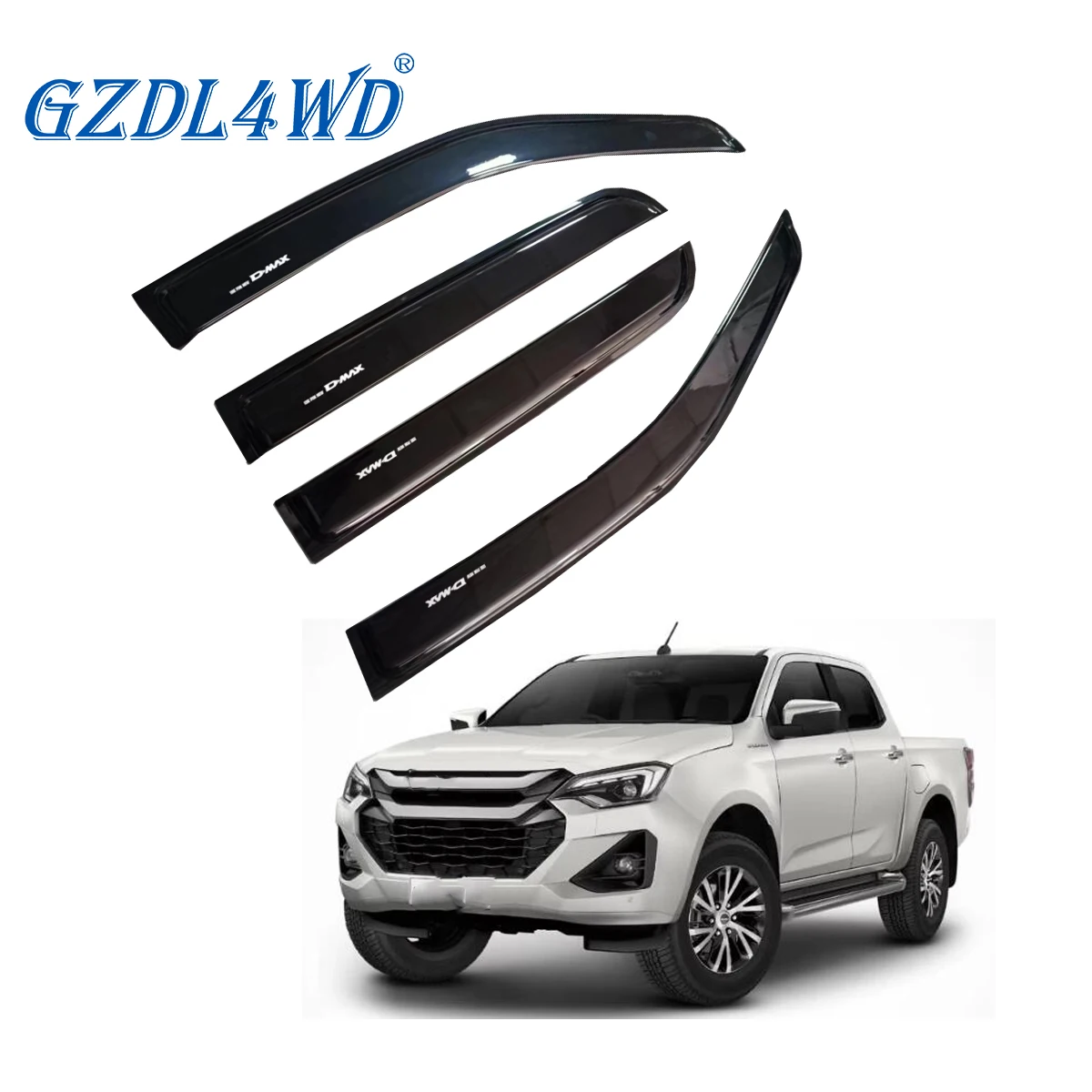 

GZDL4WD Car Exterior Accessories Auto Parts monsoons weathershields window visor for D-Max 2021 2022 2023