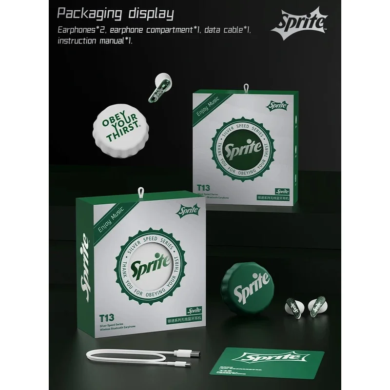 Authentic T13 Bottle Cap Shape Semi-in-ear TWS Earbuds 5.4 ENC Noise Reduction Green