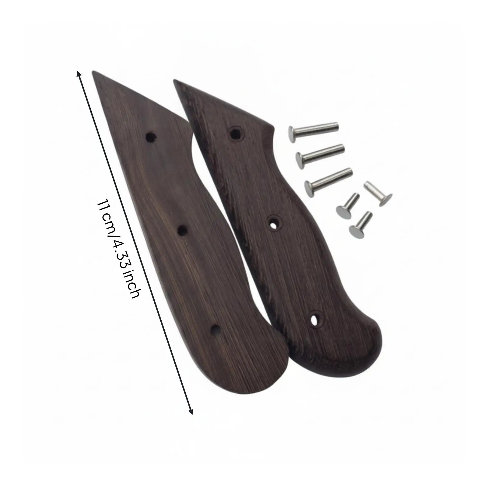 Smooth Ebony Hardwood Knife Handle Blank with Tapered Ergonomic Shape for Custom Knife Building Projects