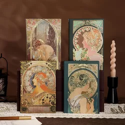 Three-dimensional Golden-plated Vintage Women's Magazine Notebook Travel Guide Hardcover College Planner