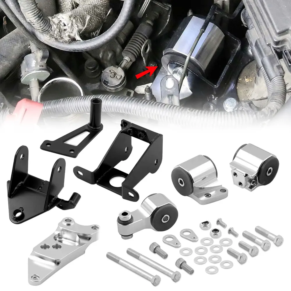 Kit de Suporte de Motor em Alumínio - Suporte de Montagem K20 K24 para Modificação de Chassi de Carro 1 Conjunto para Honda Civic SI 70A 2006-2011