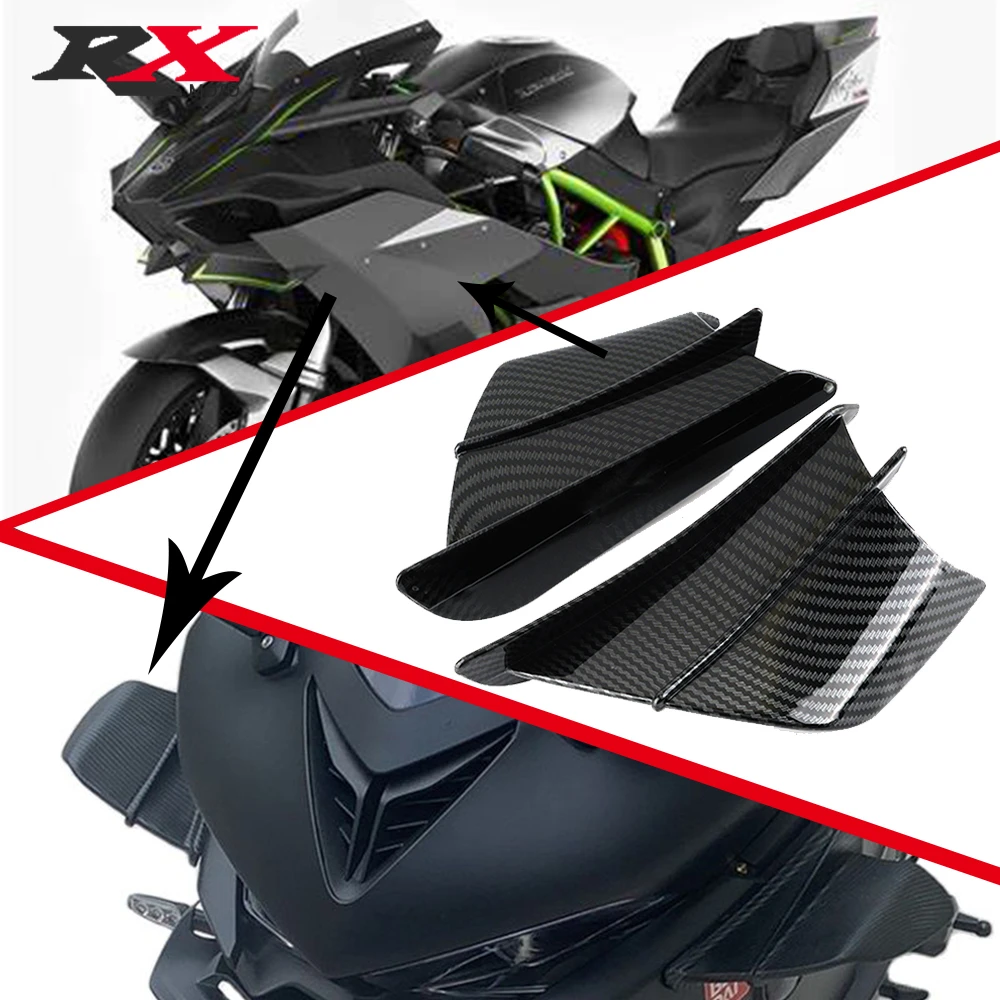 

New Motorcycle Side Winglet Aerodynamic Wing Spoilers Kit Fit For Kawasaki ZX 6r 10r 14r Versys 650 Ninja H2 H2r Z650 Z750 Z1000