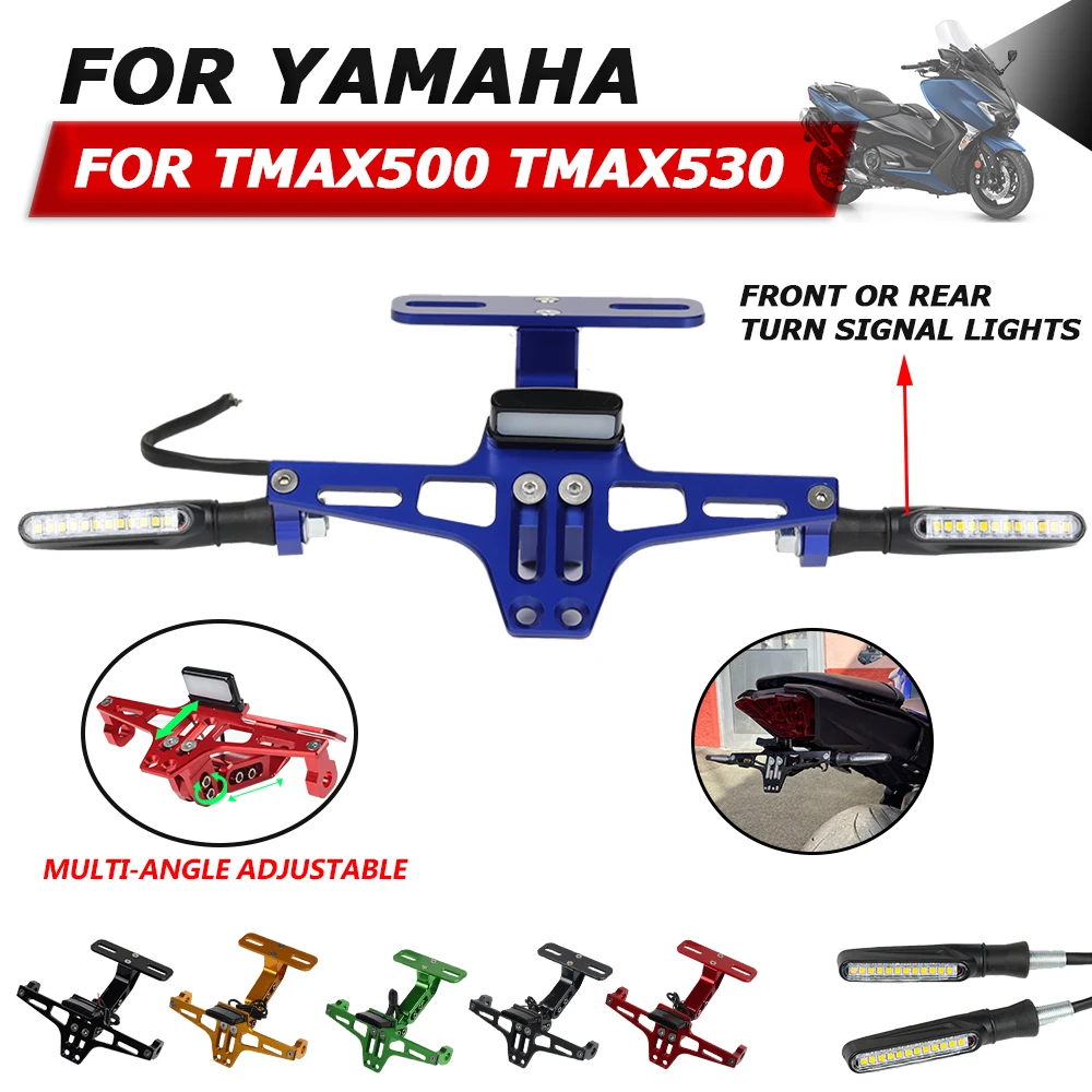 Para Yamaha TMAX530 TMAX500 TMAX 530 T-MAX 500 Acessórios Da Motocicleta Traseira License Plate Holder Bracket E Turn Signal Lights