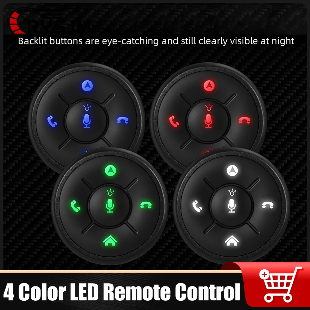 10 Keys 4 Color LED Steering Wheel Remote Control Button for Car Multimedia DVD Radio Media Controller Electronic Accessories
