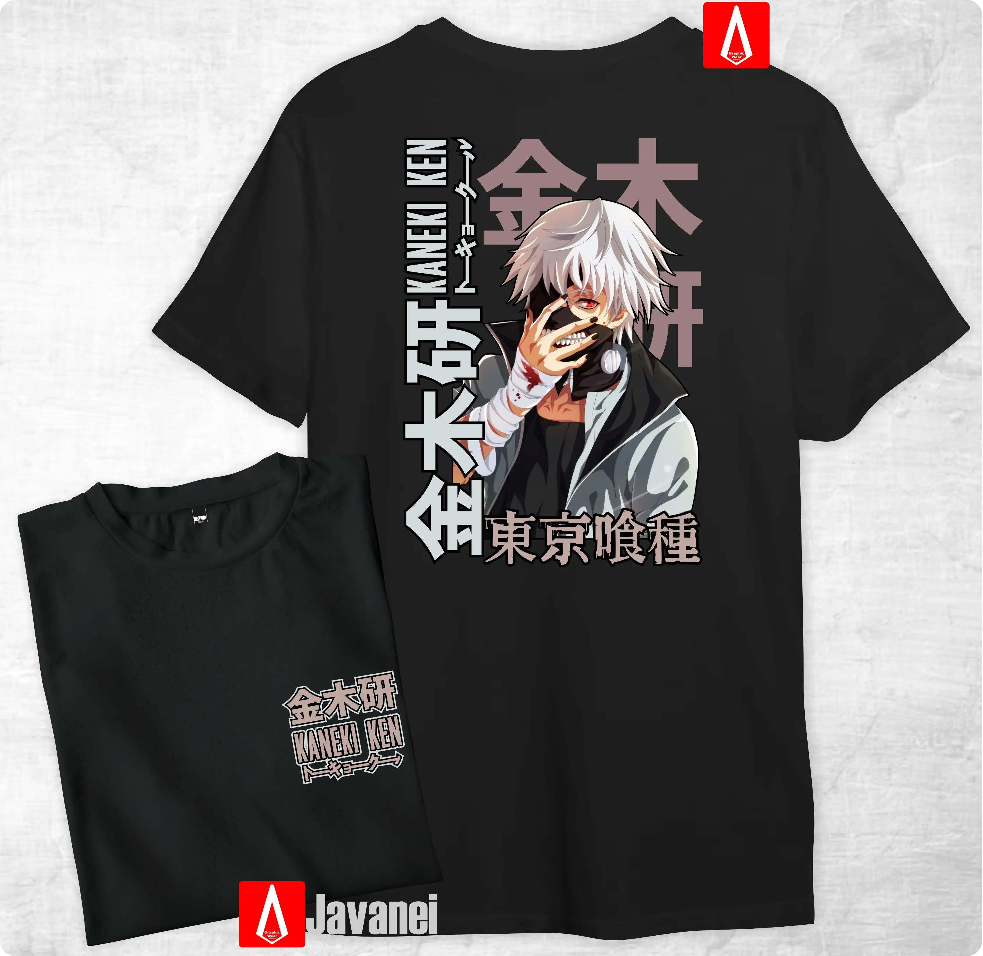 Anime Kaneki Ken Tokyo Ghoul manga wibu japan distro cotton combed 30s javanei