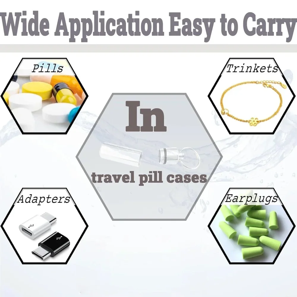 Mini Waterproof Portable Pill Case Organizer Keychain Box Travel EarPlug Container Bottle with Keyring for Medicine Holder - view 4
