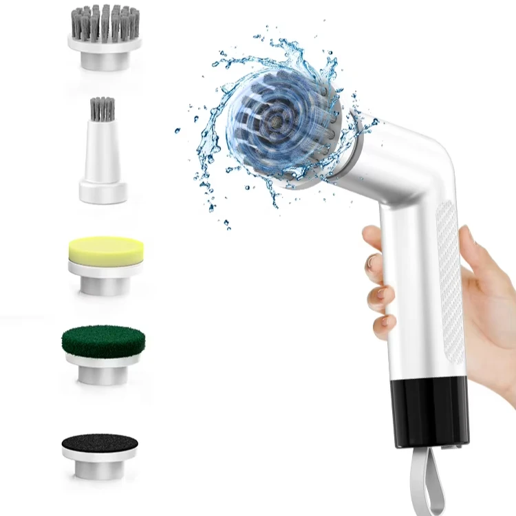 New S3 4 in 1 Mini Cordless Electric Spin Scrubber Shower Scrubber with Battery Level Display 2 Speeds Electric Clean Shoe Brush