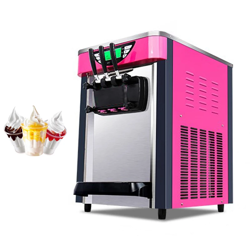 Automatic Soft Ice Cream Machine Desktop Intelligent English Operating System Stainless Steel Sweet Cone Ice Cream Machine