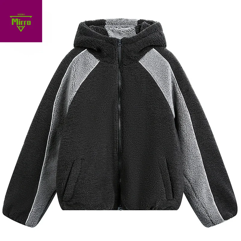 

Зимние плюшевые куртки мужские утепленные парки пальто уличная одежда винтажные нечеткие пушистые куртки из овечьей шерсти стеганые пальто